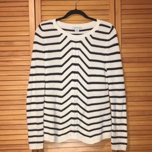 Black and white knit sweater
